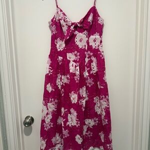 Francesca's Collections Fuchsia and White Floral Dress